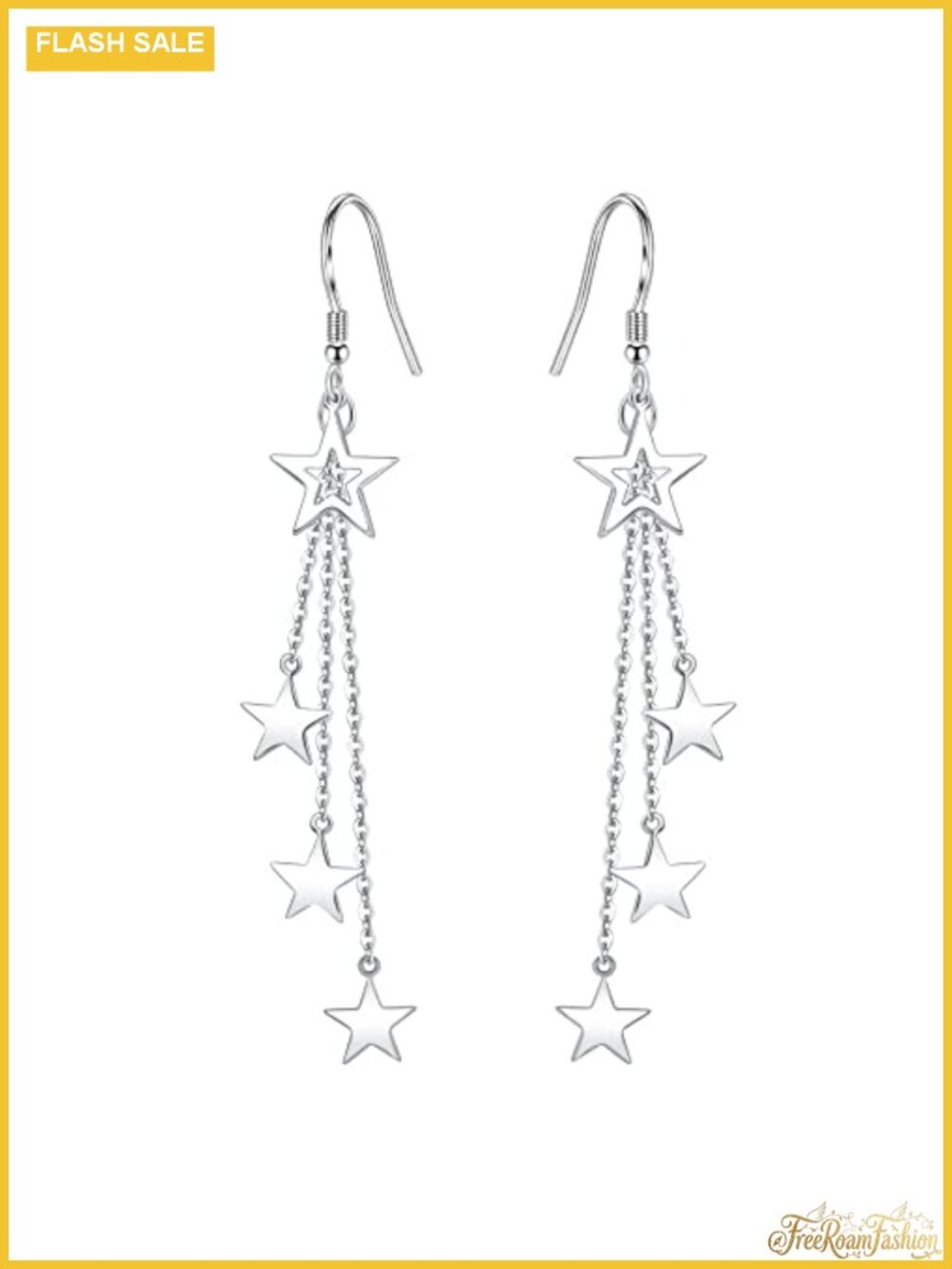 925 Sterling Silver Dangle Earrings Heart Water Drop Moon Star Charm Drop